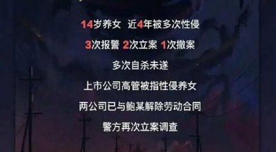 ​鲍毓明回应性侵养女最新进展！鲍某明案女方律师发声 性侵案女孩母亲称女儿被威
