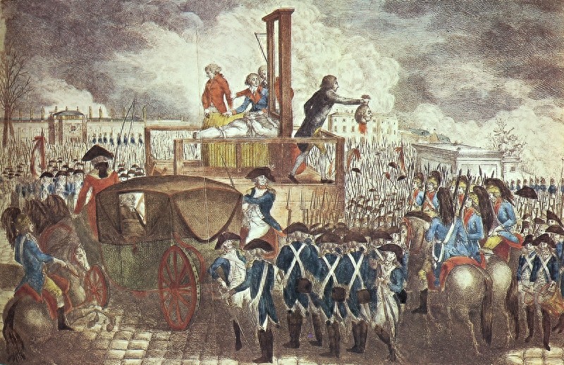 1793年1月21日，法国国王路易十六被送上断头台
