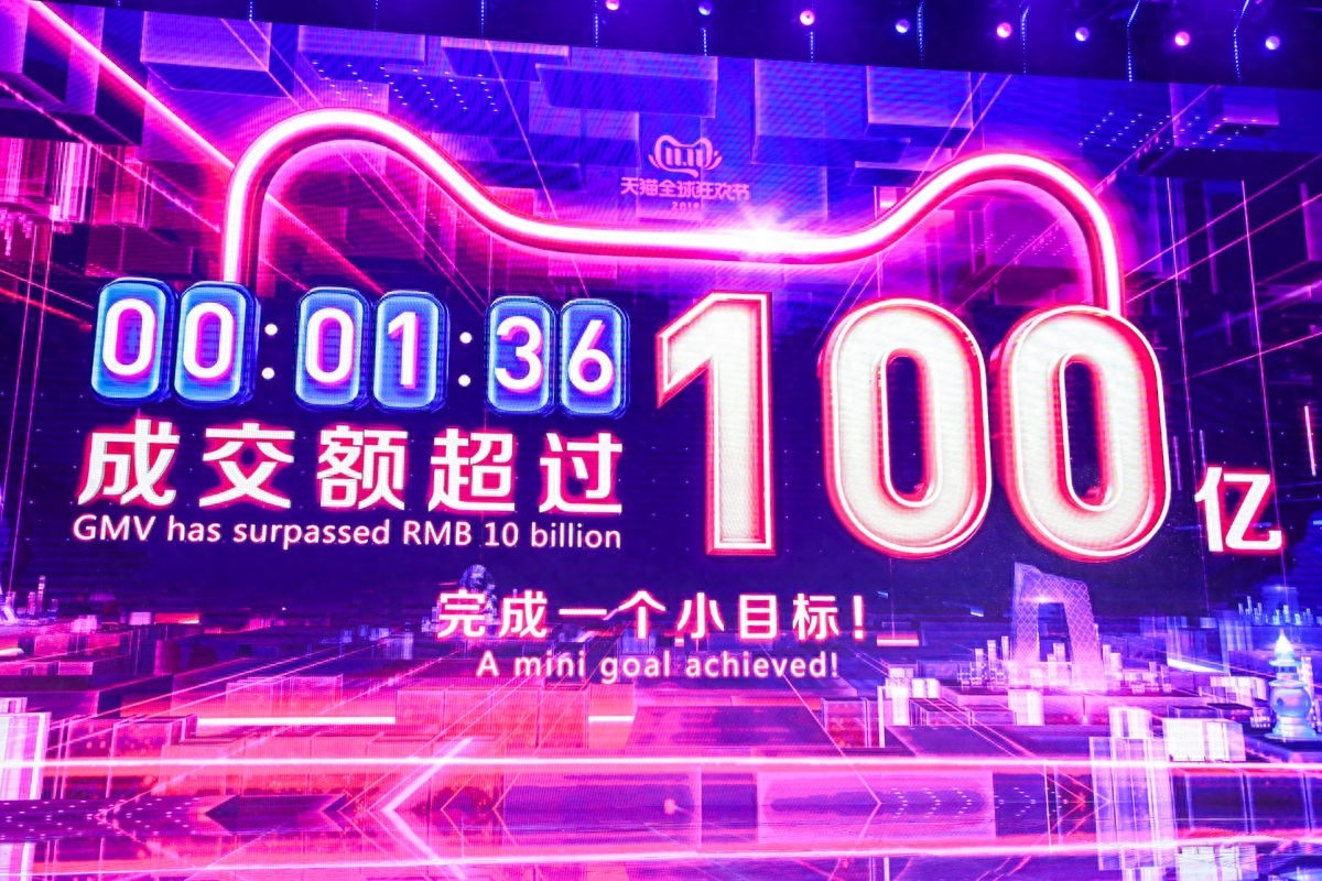 快讯！破100亿只用1分36秒，天猫双11再创新纪录