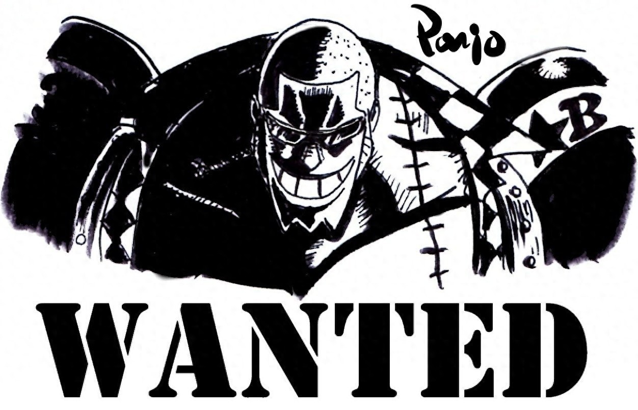 《海贼王》：手绘黑白人物头像，全员通缉