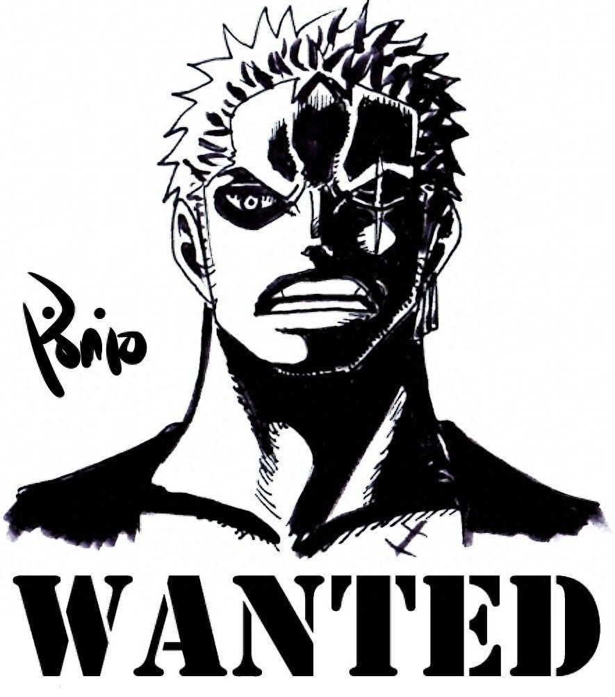 《海贼王》：手绘黑白人物头像，全员通缉