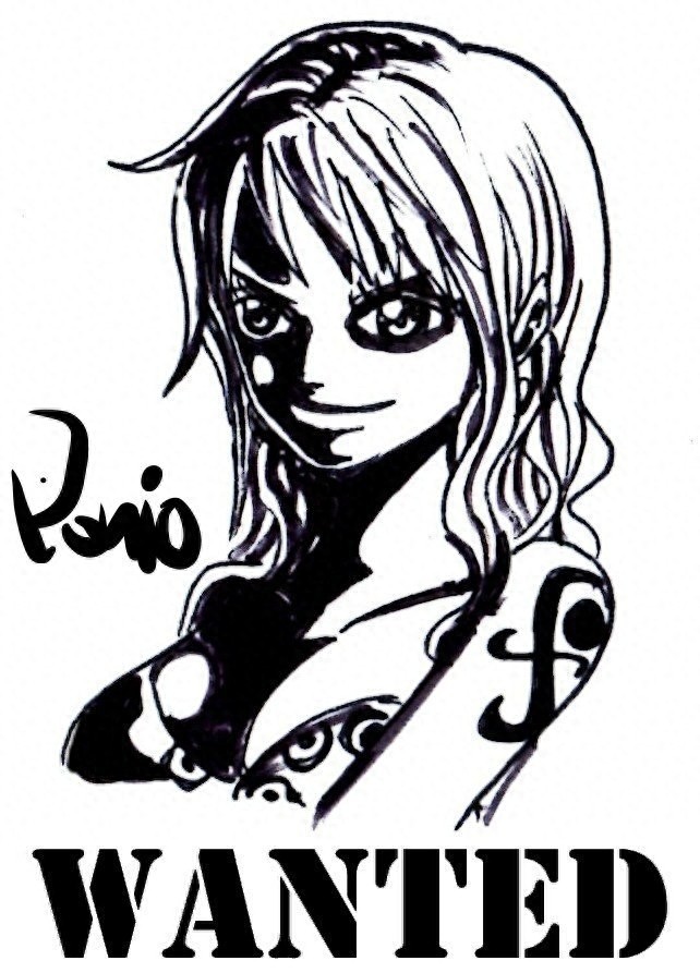 《海贼王》：手绘黑白人物头像，全员通缉