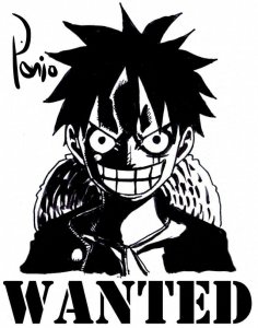 ​《海贼王》：手绘黑白人物头像，全员通缉