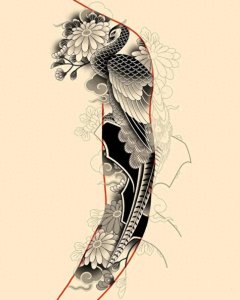 ​上海由龙纹身整理老传统纹身手稿图案分享