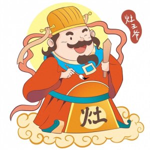 ​灶王爷卡通头像壁纸，超可爱漫画图片！过小年，祭灶神，迎祥瑞
