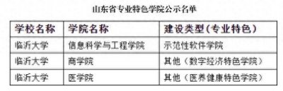 ​省级专业特色学院，临沂大学3个学院入选
